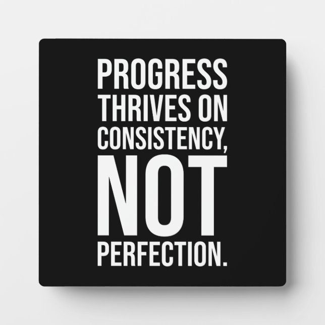 Progress Is Consistency vs Perfection, Gym, Hustle Plaque (Front)