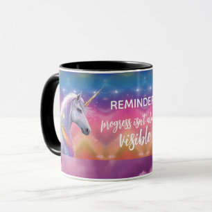 Progress isn't always Visible Rainbow Unicorn  Mug