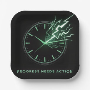 Progress Needs Action Paper Plate