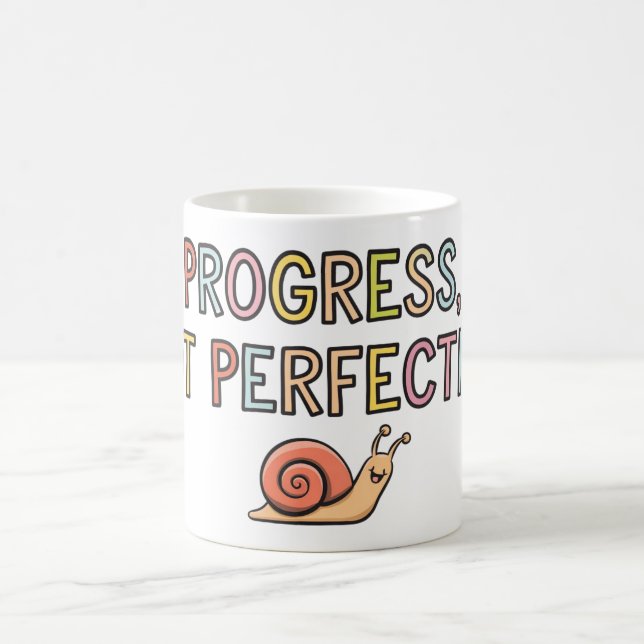 Progress, no perfection coffee mug (Center)