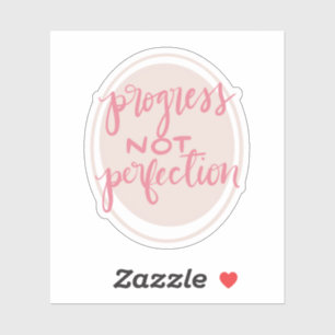 Progress not perfection calligraphy sticker