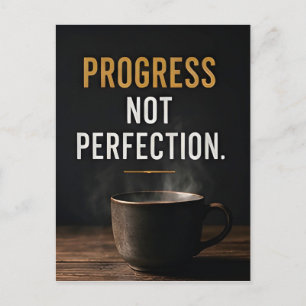 📈 Progress Not Perfection Daily Motivation Succes Postcard