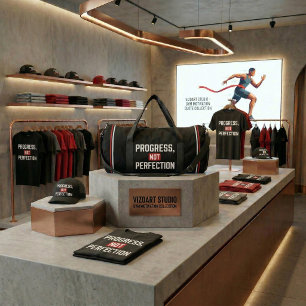 Progress Not Perfection Gym Motivation Duffel Bag