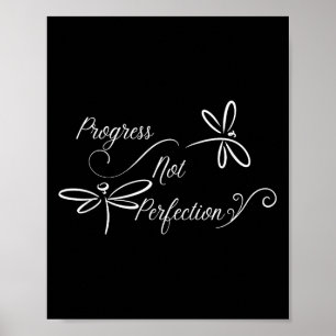 Progress Not Perfection Motivational Design  Poster