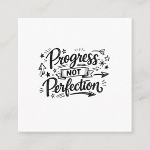 Progress Not Perfection Motivational Quote Design Enclosure Card