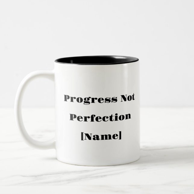 Progress Not Perfection Mug – Custom Mental Health (Left)