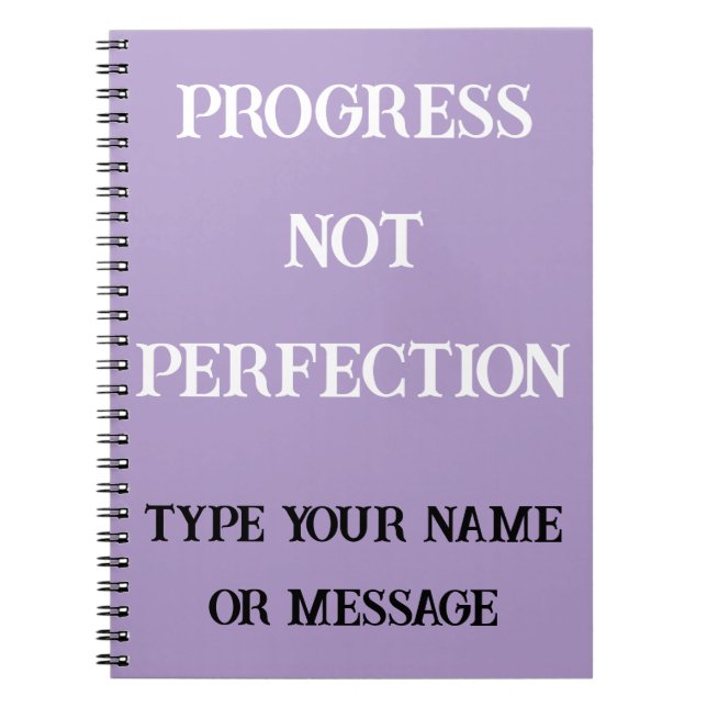 Progress Not Perfection Notebook Gift Idea (Front)
