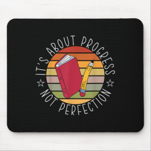 Progress Not Perfection Testing Day Teacher Mouse Pad
