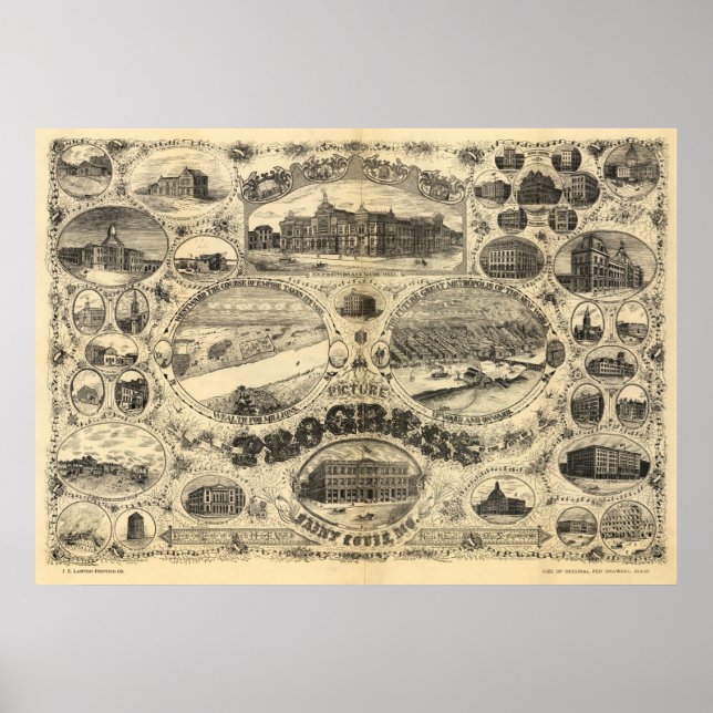 Progress of St Louis - 1884 (Vogel) BigMapBlog.com Poster (Front)