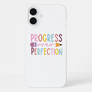 Progress Over Perfection Art iPhone 16 Plus Case