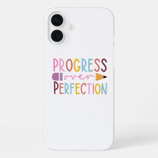 Progress Over Perfection Art iPhone Case (Back)