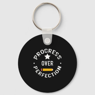 Progress Over Perfection Back To School Teacher Keychain