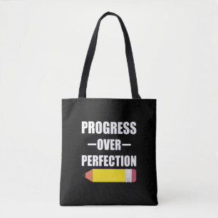 Progress Over Perfection Back To School Teacher Tote Bag