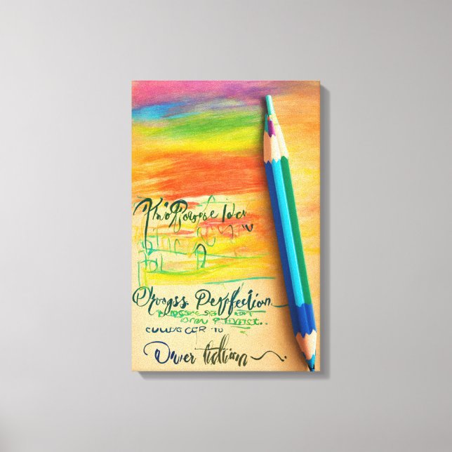Progress Over Perfection Canvas Poster – Colorful  Print (Front)