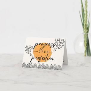 Progress Over Perfection Encouragement Note Card