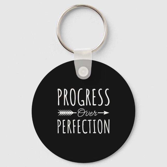 Progress Over Perfection Insrational Motivational  Keychain (Front)