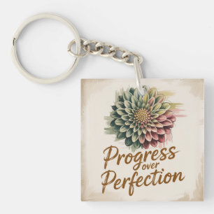 Progress Over Perfection Keychain