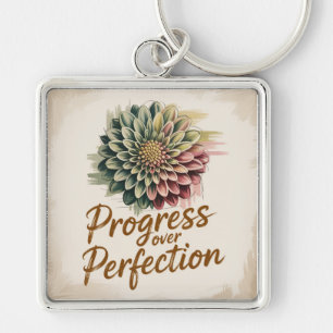 Progress Over Perfection Keychain