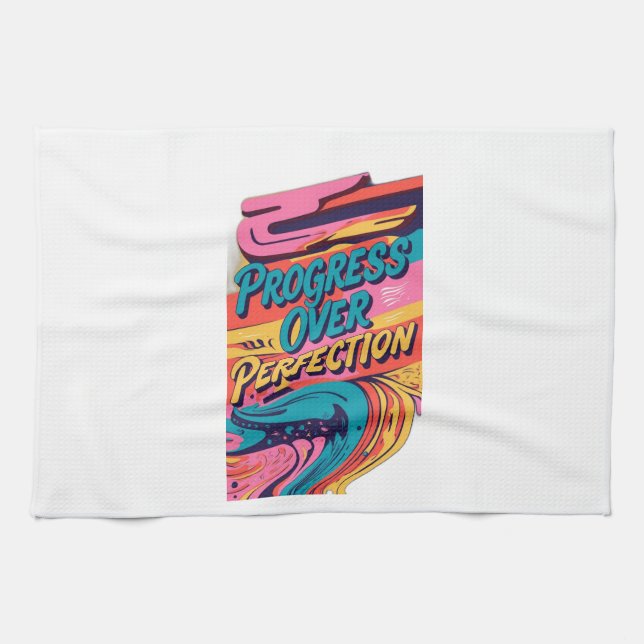 Progress Over Perfection Kitchen Towel (Horizontal)