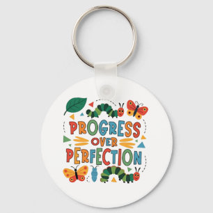 Progress Over Perfection Kndergarten Bugs Keychain