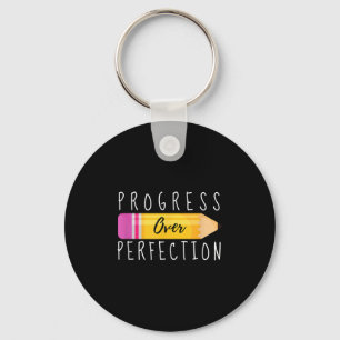 Progress Over Perfection Motivational Back To Scho Keychain