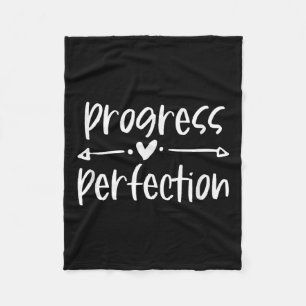 Progress Over Perfection Motivational  Fleece Blanket