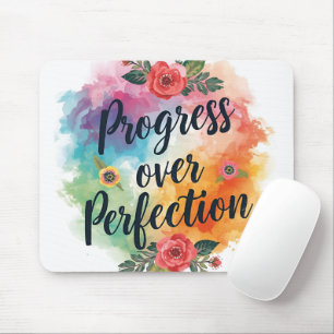 Progress Over Perfection Motivational Mouse Pad