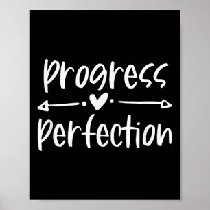 Progress Over Perfection Motivational  Poster