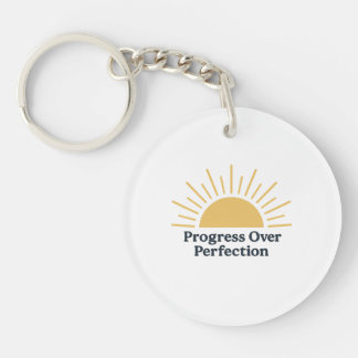Progress Over Perfection – Motivational Sunrise De Keychain