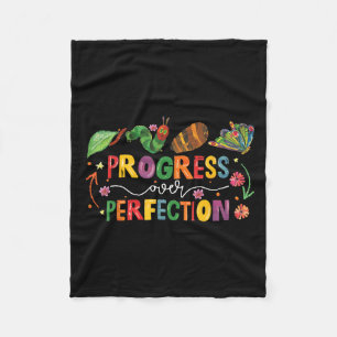Progress Over Perfection Motivational Teacher For Fleece Blanket