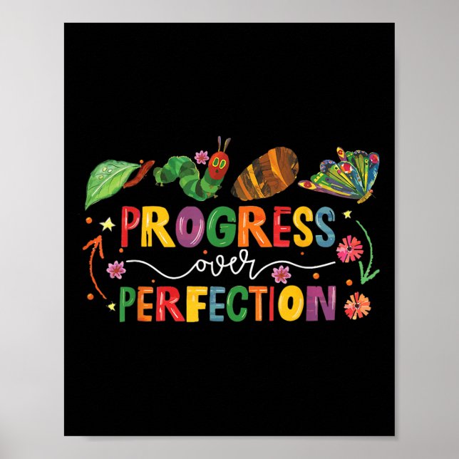 Progress Over Perfection Motivational Teacher For  Poster (Front)