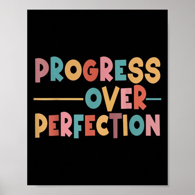 Progress Over Perfection Motivational Teacher Men  Poster (Front)