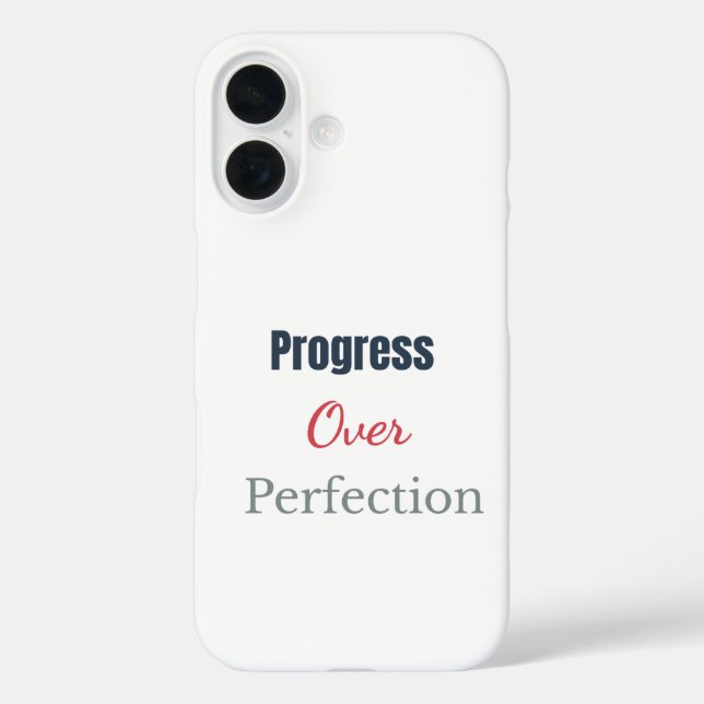 Progress Over Perfection – Motivational Typograph Case-Mate iPhone Case (Back)