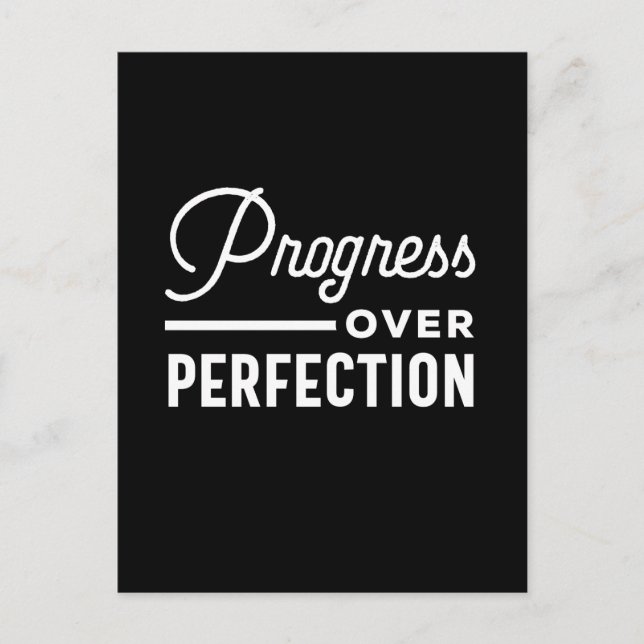 Progress Over Perfection - Teacher Life Quote Postcard (Front)