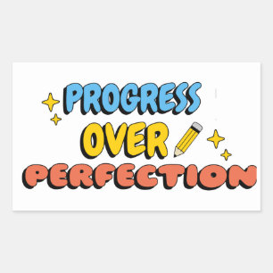 progress over perfection teacher student sticker