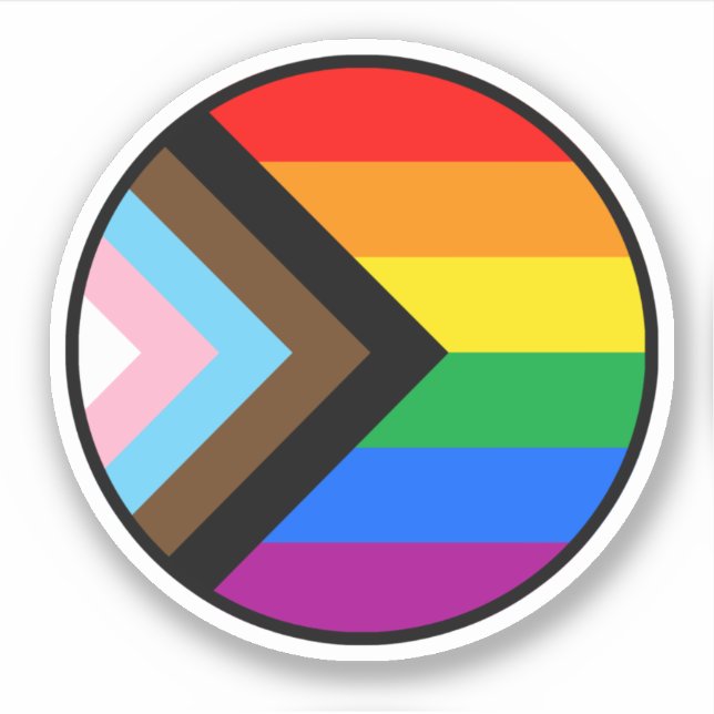 Progress Pride Circle Sticker (Front)