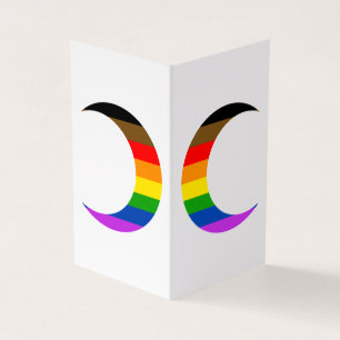 Progress Pride Crescent Moons Greeting Card