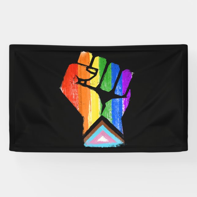 Progress Pride Fist Banner (Horizontal)