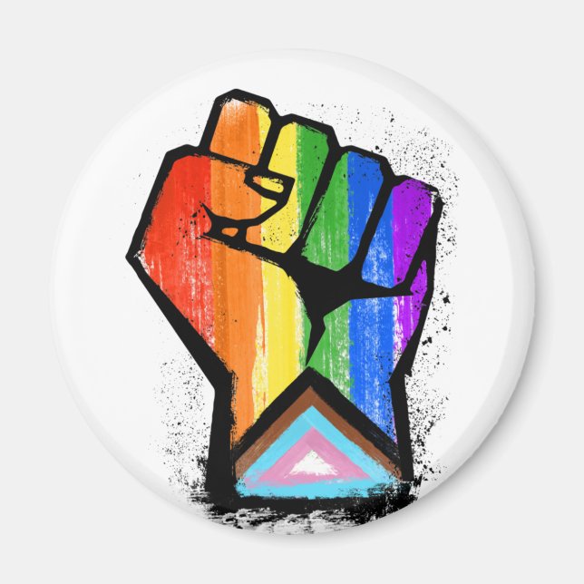 Progress Pride Fist Magnet (Front)