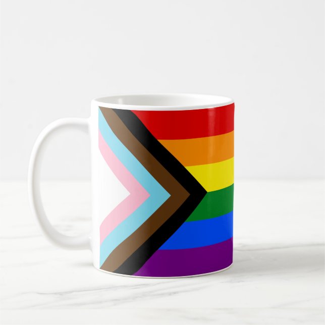 Progress Pride Flag  Coffee Mug (Left)