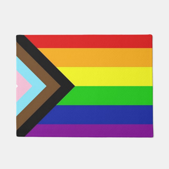 Progress Pride Flag Doormat (Front)