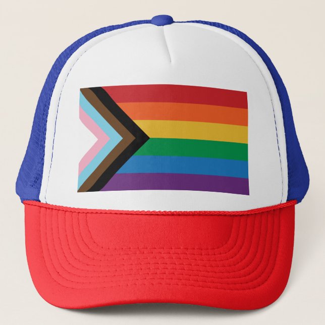 Progress Pride Flag - Inclusive Gay Pride Hat (Front)