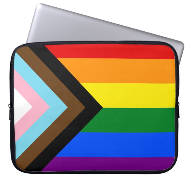 Progress Pride Flag Laptop Sleeve (Front)