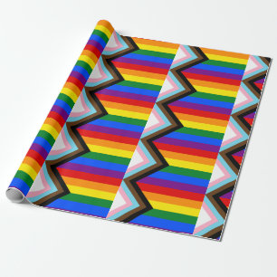 Progress Pride Flag LGBTQ+ Wrapping Paper