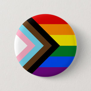 Progress Pride Flag   Plain   Circle 2 Inch Round Button