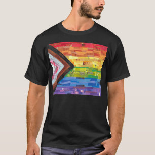 Progress Pride Flag Rainbow Gay Pride Lgbt Awarene T-Shirt