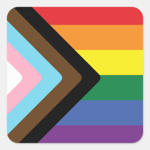 Progress Pride Flag Square Sticker