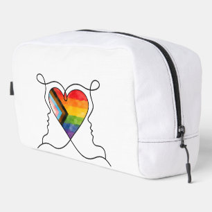Progress Pride Heart Line Art Dopp Kit