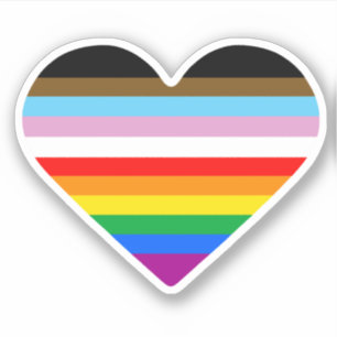 Progress Pride Heart Sticker