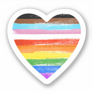 Progress Pride Painted Heart Sticker
